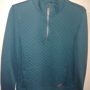 LL Bean Quilted 1/4 Zip Funnel Neck Sweatshirt Popover Jacket.  